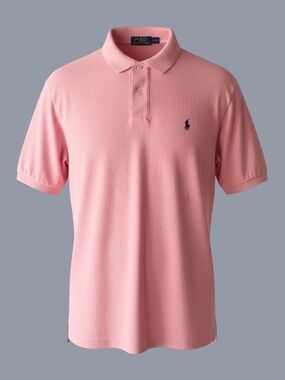 Polo Ralph Lauren Men's XL Pink Short Sleeve Polo Shirt w Logo